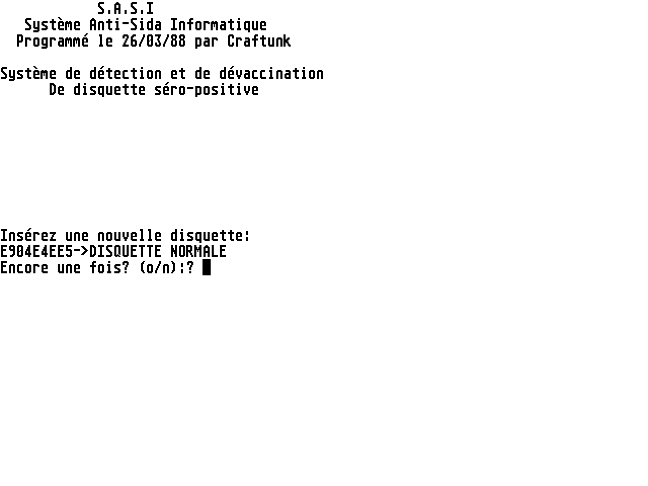 SASI - Système Anti-Sida Informatique — screenshot 1